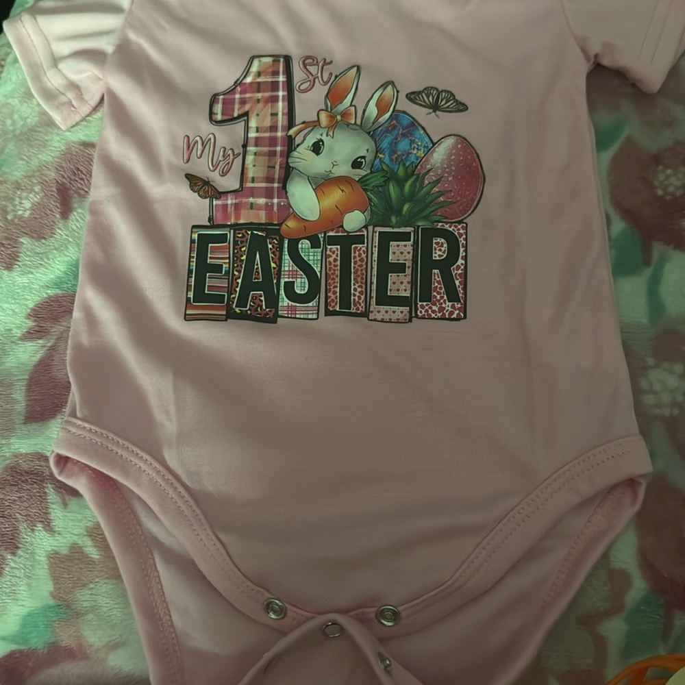 Pink Easter Bunny Bodysuit One Piece